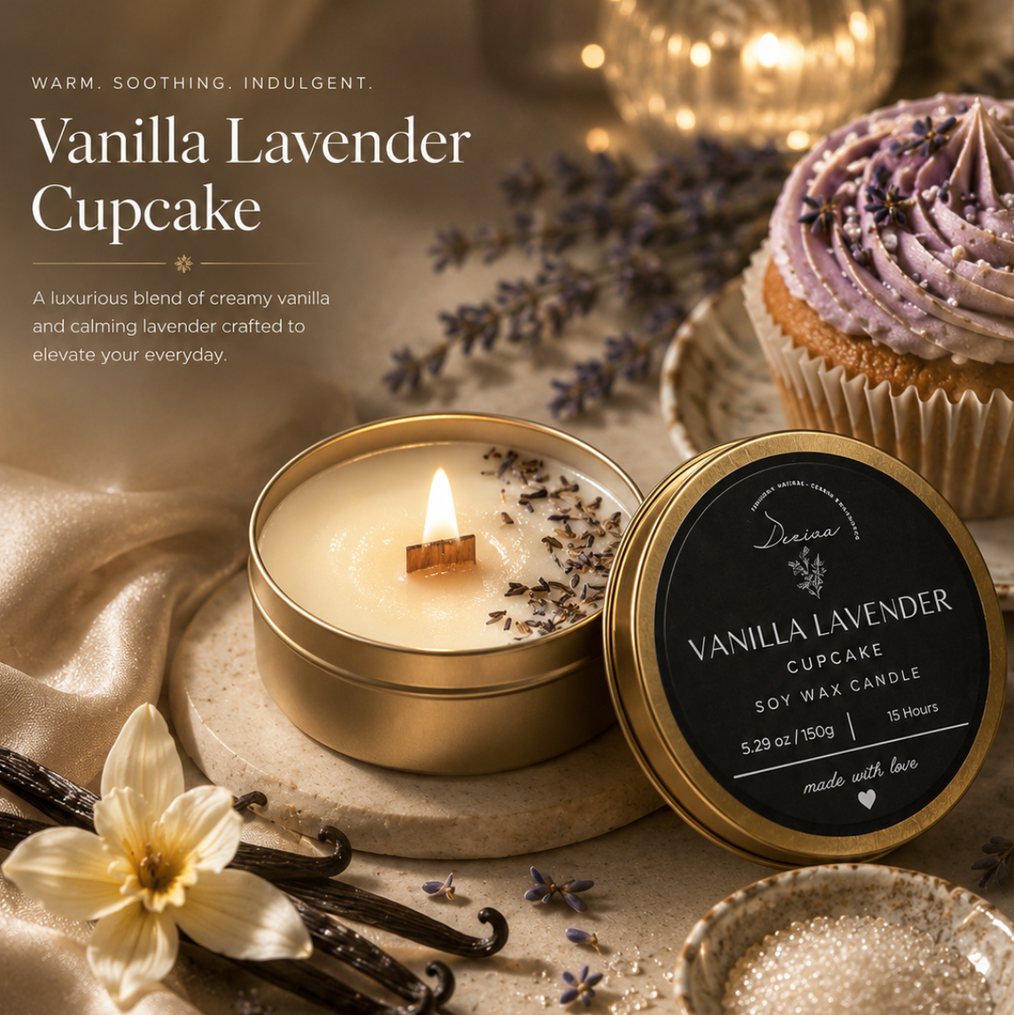 Vanilla Lavender Cupcake Soy Wax Candles